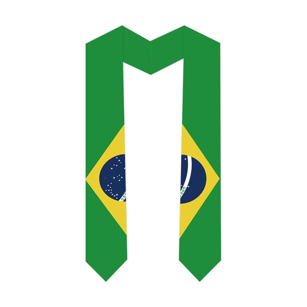 8268 International Students Brazil Graduation Stole Brazil Country Flag